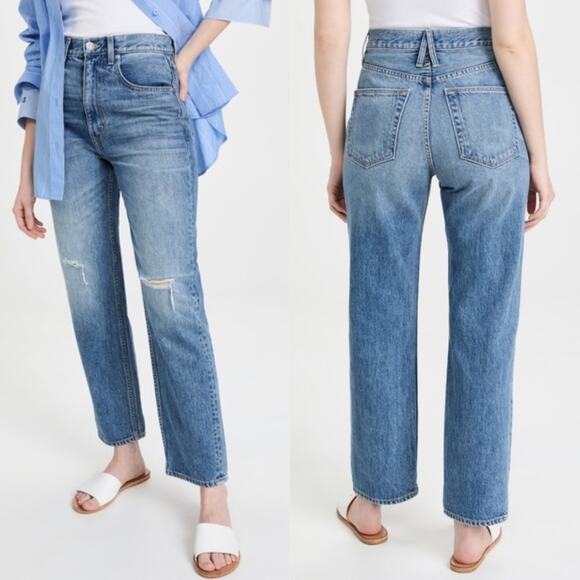 SLVRLAKE Dakota Jeans Road To Nowhere Medium Wash Straight Leg High Rise 29 - Picture 1 of 15